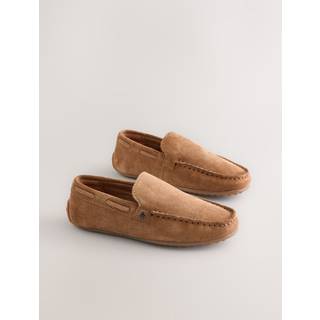 Next Suede Tan Brown Standard Fit (F) Loafers - EU 39 (UK 6)