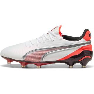 PUMA KING ULTIMATE FG/AG Football Boots Women, Shoes, White/Silver/Glowing Red, 39