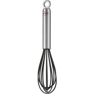 Rösle Schneebesen 22 cm mit Rundgriff - Edelstahl mit Silikonüberzug - Schwarz,Silber