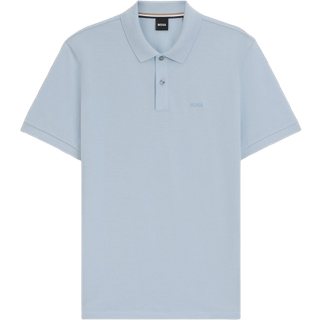 BOSS poloshirt med økologisk bomuld i blå til herre
