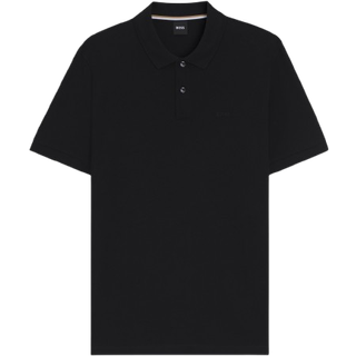 BOSS poloshirt med økologisk bomuld i sort til herre.