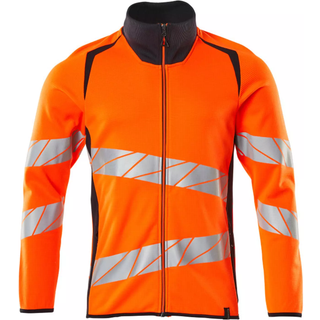 MASCOT ACCELERATE SAFE sweatshirt med lynlås, hi-vis orange/mørk marine - S