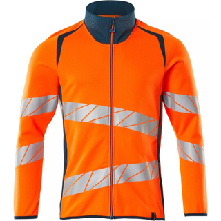 MASCOT ACCELERATE SAFE sweatshirt med lynlås, hi-vis orange/mørk petroleum - 2XL