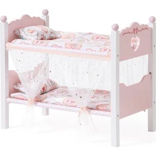 ROBOTIME Baby Doll kjesenge Tr baby dukke tremmeseng med stjerneklar gardin stabelbar legetj tremmeseng til 18 tommer dukker dukke seng leges