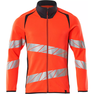 MASCOT ACCELERATE SAFE sweatshirt med lynlås, hi-vis rød/mørk marine - L