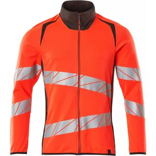 MASCOT ACCELERATE SAFE sweatshirt med lynlås, hi-vis rød/mørk antracit - XS