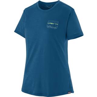 Patagonia Women's Cap Cool Merino Graphic Shirt Merino-shirt Damer størrelse XS farve blå