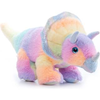 Petting Zoo Triceratops fyllda djur plyshie ombrez vilda djur djur zoologee regnbåge dinosaurie plysch leksak 17 tum