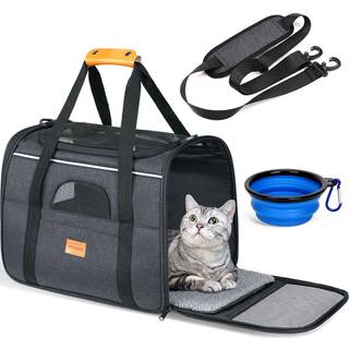Morpilot Cat Carrier Soft - Bærbar kæledyrsbærer til små eller mellemstore kattehunde og hvalp op til 14 kg flyselskabsgodkendt hundeholder med s