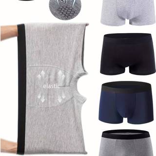 TEMU 4pcs Mixed Colors Men's Cotton Underwear, 95% Cotton Casual Boxer Briefs, Breathable Comfortable Boxer Shorts
