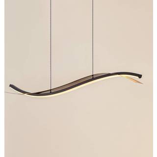 Hængelampe Alevia Lucande, dæmpbar, Messing/guld, Stue/spisestue, Metal, Design