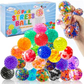 INSCRAFT 36-pakke stressbolde s?t til voksne Squishy fidget leget?j med h?j modstandsdygtighed, farverige klemmebolde lindrer stress og angst
