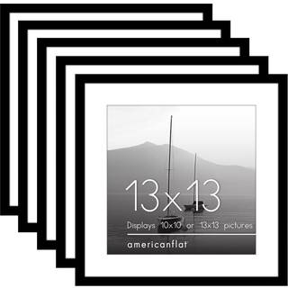 AmericanFlat 13x13 Billedramme med poleret plexiglass - S?t med 5 - Brug som 10x10 ramme med Mat eller 13x13 ramme uden Mat - Galleria Collection