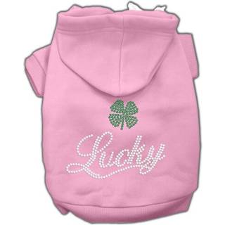 Mirage Pet Products Lucky Rhinestone Hoodies Pink XX-Large/Size 18
