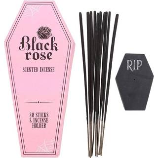 Schwarze Rosen-Räucherstäbchen mit Sarghalter
