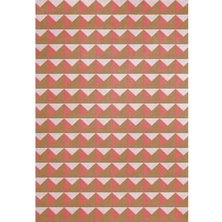 Layered Triangle gulvtæppe 300x400 Cm - Mønstrede tæpper Uld Persimmon pink - TRIPP300400