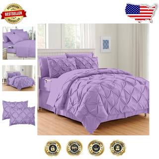 Elegant komfort Luksus Blødeste hyggeste 8-delt seng-i-en-taske dyne sæt-Silky blødt komplet sæt inkluderer sengeskib med dobbeltsidet opbevaring