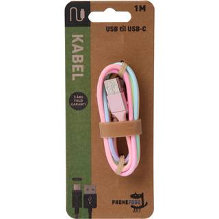 USB til USB-C kabel regnbuefarvet - 1 meter