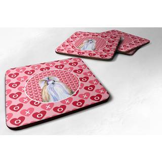 """" Caroline's Treasures SS4465FC Shih Tzu Foam Coasters (S?t p? 4) 3,5 """" ""H X 3,5"" """" W Multicolor """"