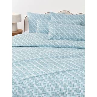 Geometrisk printet dynebetræk i bomuldspercale Inki