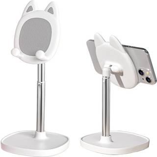 Hearsky Cute Cat Telefonstativ Kattehoved Mobiltelefonholder til skrivebord Vinkel- og hjdejusterbar Kompatibel med alle smartphones iPhone Sams