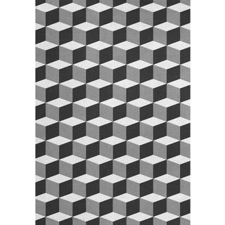 Layered Illusion gulvtæppe 300x400 Cm Monochrome - Mønstrede tæpper Uld Sort - ILLMO300400