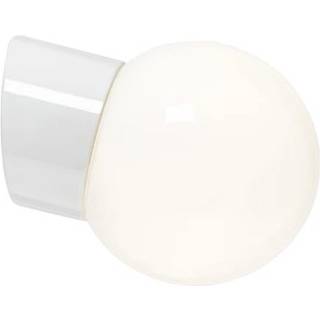 Classic Globe 150 væglampe IP54, hvid/blank opal
