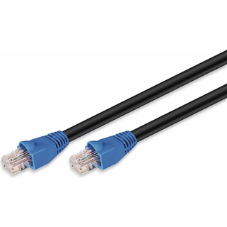 CAT 6 Udendørs-patchkabel, U/UTP, sort, 15m