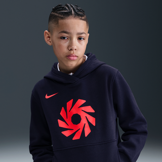 Erling Haaland Club Fleece-fodboldhættetrøje til større børn - blå - S