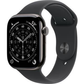 Apple Watch Series 11GPS + Cellular 42mmSlate Titanium Case with Black Sport Band - S/M