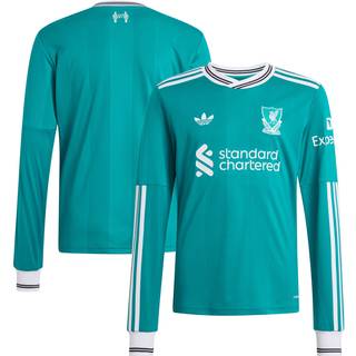 Liverpool FC 25/26 langærmet tredjetrøje til børn - Sea Green - 164