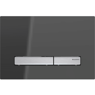 Geberit Sigma 50 Square betjeningsplade, krom knapper & røgfarvet spejlglas plade