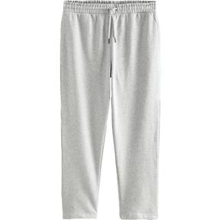 Next Grey Marl Straight Fit Cotton Rich Jersey Joggers