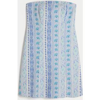 Hollister Hollister Blue Strapless Printed Mini Dress - xlarge