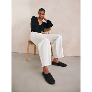 Next Black Embroidered Laceless Canvas Slip On Trainers