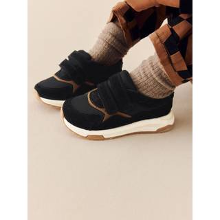 Next Black Suede Touch Fastening Trainers