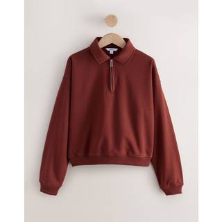Next Essential sweatshirt med kvart lynlås og krave