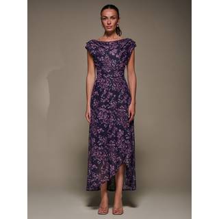 Jolie Moi Jolie Moi Asymmetrisk Draperet Mesh Maxikjole - EU 42 (UK 14)