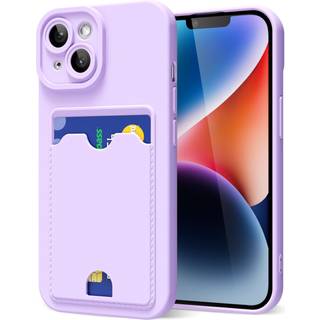 oakxco til iPhone 14 etui med kortholder Sdt silikone pung telefonetui med kreditkortspalte Bldt gummi tyndt tynd pung til kvinder Mnd med kam