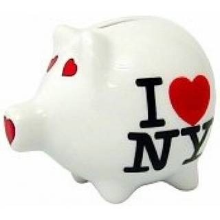 Jeg elsker NY Piggy Bank Ceramic New York City Souvenir Kids NYC Souvenirs
