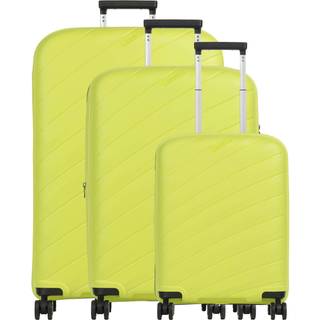 Travelite Burano Kuffertsæt (4 hjul) gulgrøn