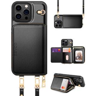 OCASE Kompatibel med iPhone 16 Pro Crossbody Pung-etui med kortholder PU-lder lynls Hndtaske Telefonpung med RFID-blokerende Kickstand Hndled