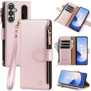 Shieldtop Kompatibel med Samsung Galaxy Z Fold7 5G Pung-etui med kortholder Fold 7 Telefon-etui Kvinder Mnd RFID-blokerende PU-lder Flip Beskyt