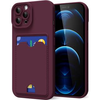 oakxco til iPhone 12 Pro Max etui med kortholder Sdt silikone pung telefonetui med kreditkortspalte Bldt gummi tynd slank pung til kvinder Mnd