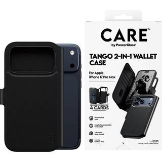 iPhone 17 Pro Max CARE by PanzerGlass Feature Tango 2-in-1 Mobil Cover m. Kortholder - Sort