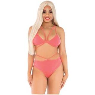 Leg Avenue Sets Leg Avenue - Top & Bragas Con Tirantes Amarillo