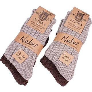Brubaker 4 par tykke alpakka vintersokker 100% alpaca browns EU 39-42 / US 6,5-8