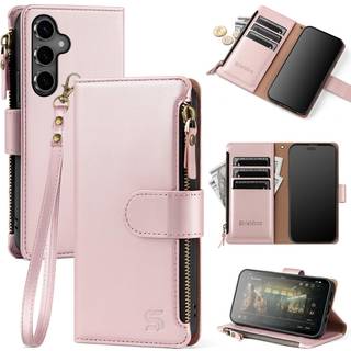 Shieldtop kompatibel med Samsung Galaxy S25 Plus Pung-etui med kortholder Kvinder Mnd RFID-blokerende PU-lder Flip-cover Hndledsrem Lynls Kre