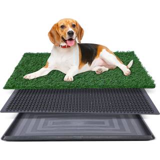 FluffyDream Hundeaffaldsboks med kunstgrs til potte - 20x30 tommer strk absorptionsgrspude med bakke til hundepottetrningspude