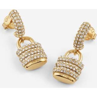 Guess JUBE05407JWYGT/U Damen-Ohrringe Ohrhänger Pave Padlock Goldfarben